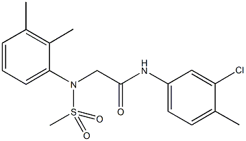 N-(3-chloro-4-methylphenyl)-2-[2,3-dimethyl(methylsulfonyl)anilino]acetamide Struktur