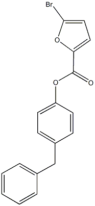 4-benzylphenyl 5-bromo-2-furoate Struktur