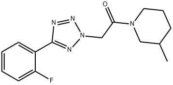 1-{[5-(2-fluorophenyl)-2H-tetraazol-2-yl]acetyl}-3-methylpiperidine Struktur