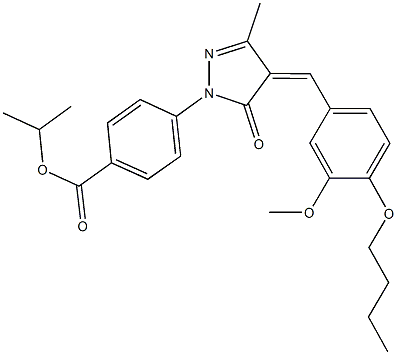 isopropyl 4-[4-(4-butoxy-3-methoxybenzylidene)-3-methyl-5-oxo-4,5-dihydro-1H-pyrazol-1-yl]benzoate Struktur