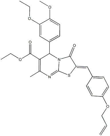 ethyl 2-[4-(allyloxy)benzylidene]-5-(3-ethoxy-4-methoxyphenyl)-7-methyl-3-oxo-2,3-dihydro-5H-[1,3]thiazolo[3,2-a]pyrimidine-6-carboxylate Struktur