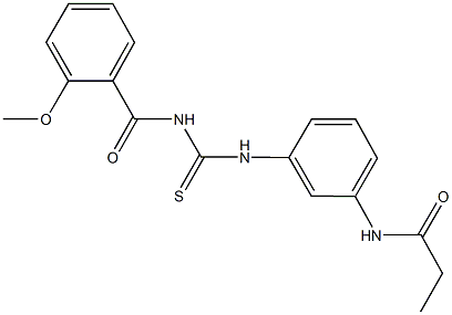 N-[3-({[(2-methoxybenzoyl)amino]carbothioyl}amino)phenyl]propanamide Struktur