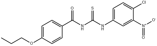 N-{4-chloro-3-nitrophenyl}-N'-(4-propoxybenzoyl)thiourea Struktur