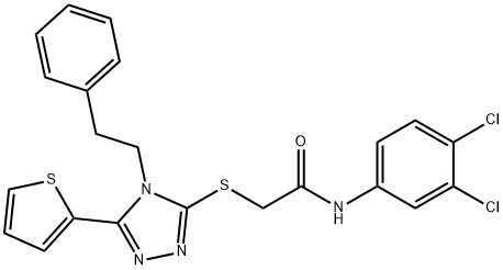 N-(3,4-dichlorophenyl)-2-{[4-(2-phenylethyl)-5-(2-thienyl)-4H-1,2,4-triazol-3-yl]sulfanyl}acetamide Struktur