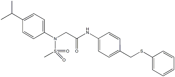 2-[4-isopropyl(methylsulfonyl)anilino]-N-{4-[(phenylsulfanyl)methyl]phenyl}acetamide Struktur