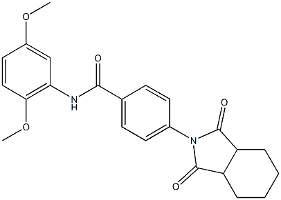 N-(2,5-dimethoxyphenyl)-4-(1,3-dioxooctahydro-2H-isoindol-2-yl)benzamide Struktur