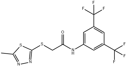 N-[3,5-bis(trifluoromethyl)phenyl]-2-[(5-methyl-1,3,4-thiadiazol-2-yl)sulfanyl]acetamide Struktur