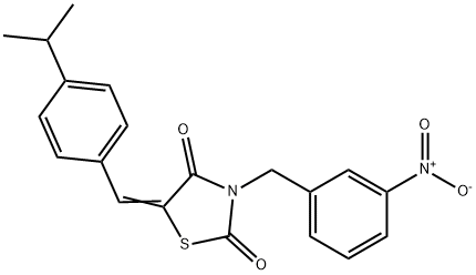 3-{3-nitrobenzyl}-5-(4-isopropylbenzylidene)-1,3-thiazolidine-2,4-dione Struktur