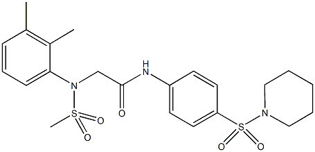 2-[2,3-dimethyl(methylsulfonyl)anilino]-N-[4-(1-piperidinylsulfonyl)phenyl]acetamide Struktur