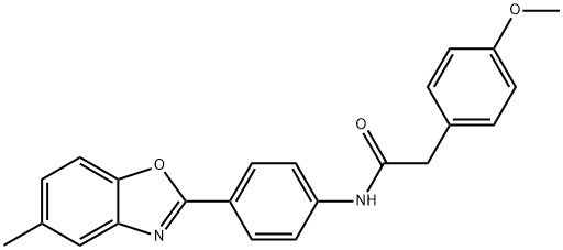 2-(4-methoxyphenyl)-N-[4-(5-methyl-1,3-benzoxazol-2-yl)phenyl]acetamide Struktur