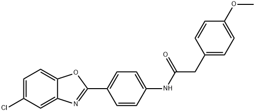 N-[4-(5-chloro-1,3-benzoxazol-2-yl)phenyl]-2-(4-methoxyphenyl)acetamide Struktur