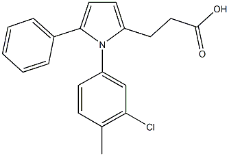 3-[1-(3-chloro-4-methylphenyl)-5-phenyl-1H-pyrrol-2-yl]propanoic acid Struktur