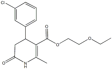 2-ethoxyethyl 4-(3-chlorophenyl)-2-methyl-6-oxo-1,4,5,6-tetrahydro-3-pyridinecarboxylate Struktur