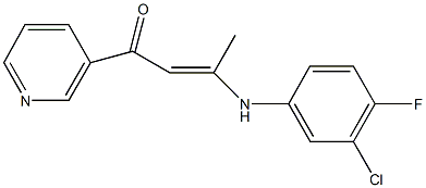 3-(3-chloro-4-fluoroanilino)-1-(3-pyridinyl)-2-buten-1-one Struktur