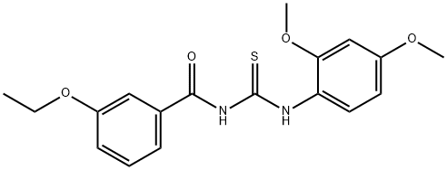 N-(2,4-dimethoxyphenyl)-N'-(3-ethoxybenzoyl)thiourea Struktur