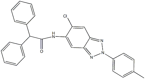 N-[6-chloro-2-(4-methylphenyl)-2H-1,2,3-benzotriazol-5-yl]-2,2-diphenylacetamide Struktur