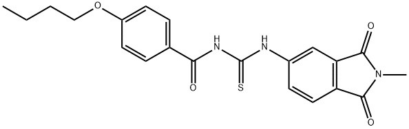 N-(4-butoxybenzoyl)-N'-(2-methyl-1,3-dioxo-2,3-dihydro-1H-isoindol-5-yl)thiourea Struktur