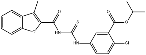 isopropyl 2-chloro-5-[({[(3-methyl-1-benzofuran-2-yl)carbonyl]amino}carbothioyl)amino]benzoate Struktur