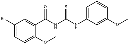 N-(5-bromo-2-methoxybenzoyl)-N'-(3-methoxyphenyl)thiourea Struktur