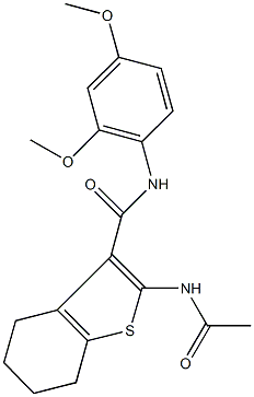 2-(acetylamino)-N-(2,4-dimethoxyphenyl)-4,5,6,7-tetrahydro-1-benzothiophene-3-carboxamide Struktur