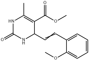 methyl 4-[2-(2-methoxyphenyl)vinyl]-6-methyl-2-oxo-1,2,3,4-tetrahydropyrimidine-5-carboxylate Struktur