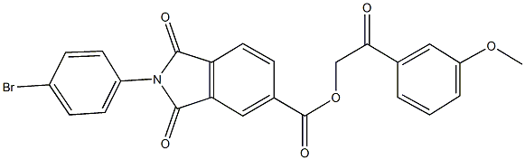 2-(3-methoxyphenyl)-2-oxoethyl 2-(4-bromophenyl)-1,3-dioxo-5-isoindolinecarboxylate Struktur