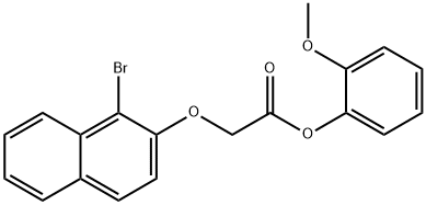 2-methoxyphenyl [(1-bromo-2-naphthyl)oxy]acetate Struktur