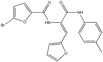 5-bromo-N-[2-(2-furyl)-1-(4-toluidinocarbonyl)vinyl]-2-furamide Struktur