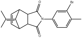 4-(3-bromo-4-methylphenyl)-10-(1-methylethylidene)-4-azatricyclo[5.2.1.0~2,6~]dec-8-ene-3,5-dione Struktur