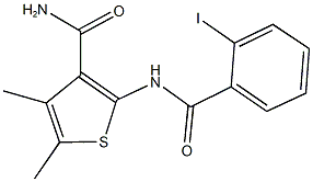 2-[(2-iodobenzoyl)amino]-4,5-dimethyl-3-thiophenecarboxamide Struktur