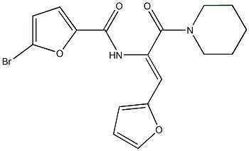 5-bromo-N-[2-(2-furyl)-1-(1-piperidinylcarbonyl)vinyl]-2-furamide Struktur