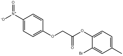 2-bromo-4-methylphenyl {4-nitrophenoxy}acetate Struktur