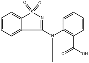 2-[(1,1-dioxido-1,2-benzisothiazol-3-yl)(methyl)amino]benzoic acid Struktur