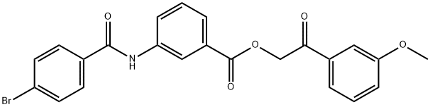 2-(3-methoxyphenyl)-2-oxoethyl 3-[(4-bromobenzoyl)amino]benzoate Struktur