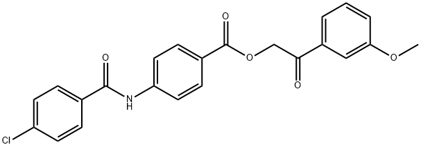 2-(3-methoxyphenyl)-2-oxoethyl 4-[(4-chlorobenzoyl)amino]benzoate Struktur