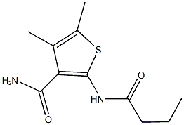 2-(butyrylamino)-4,5-dimethyl-3-thiophenecarboxamide Struktur