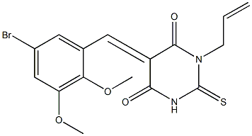 1-allyl-5-(5-bromo-2,3-dimethoxybenzylidene)-2-thioxodihydropyrimidine-4,6(1H,5H)-dione Struktur