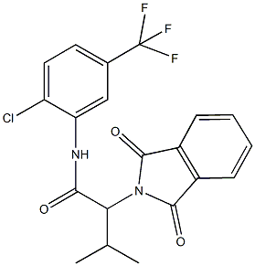 N-[2-chloro-5-(trifluoromethyl)phenyl]-2-(1,3-dioxo-1,3-dihydro-2H-isoindol-2-yl)-3-methylbutanamide Struktur