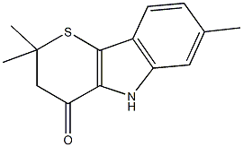 2,2,7-trimethyl-2,3-dihydrothiopyrano[3,2-b]indol-4(5H)-one Struktur