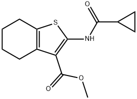 methyl 2-[(cyclopropylcarbonyl)amino]-4,5,6,7-tetrahydro-1-benzothiophene-3-carboxylate Struktur