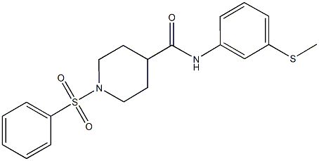 N-[3-(methylsulfanyl)phenyl]-1-(phenylsulfonyl)-4-piperidinecarboxamide Struktur