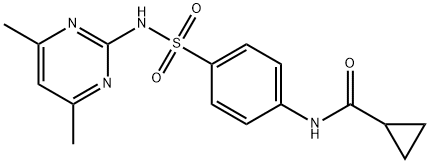 N-(4-{[(4,6-dimethyl-2-pyrimidinyl)amino]sulfonyl}phenyl)cyclopropanecarboxamide Struktur