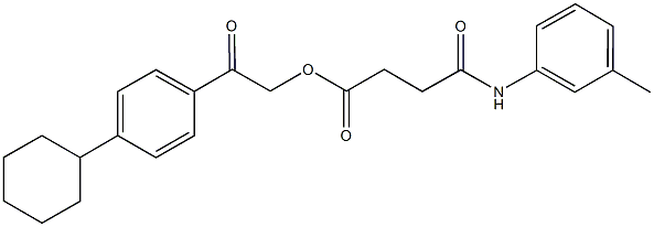 2-(4-cyclohexylphenyl)-2-oxoethyl 4-oxo-4-(3-toluidino)butanoate Struktur