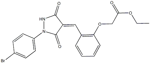 ethyl (2-{[1-(4-bromophenyl)-3,5-dioxo-4-pyrazolidinylidene]methyl}phenoxy)acetate Struktur