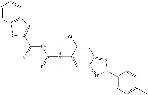 N-(1-benzofuran-2-ylcarbonyl)-N'-[6-chloro-2-(4-methylphenyl)-2H-1,2,3-benzotriazol-5-yl]thiourea Struktur