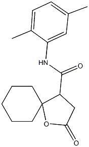 N-(2,5-dimethylphenyl)-2-oxo-1-oxaspiro[4.5]decane-4-carboxamide Struktur