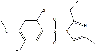 2,5-dichloro-4-[(2-ethyl-4-methyl-1H-imidazol-1-yl)sulfonyl]phenyl methyl ether Struktur