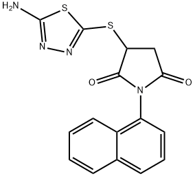 3-[(5-amino-1,3,4-thiadiazol-2-yl)sulfanyl]-1-(1-naphthyl)-2,5-pyrrolidinedione Struktur