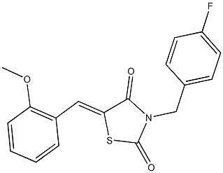 3-(4-fluorobenzyl)-5-(2-methoxybenzylidene)-1,3-thiazolidine-2,4-dione Struktur