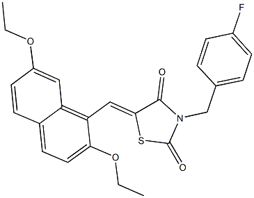 5-[(2,7-diethoxy-1-naphthyl)methylene]-3-(4-fluorobenzyl)-1,3-thiazolidine-2,4-dione Struktur